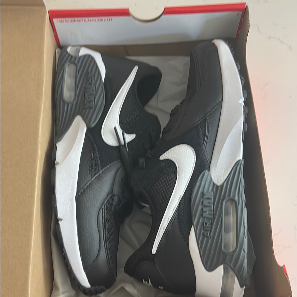 Nike Men's Black and White Air Max Excee Shoes